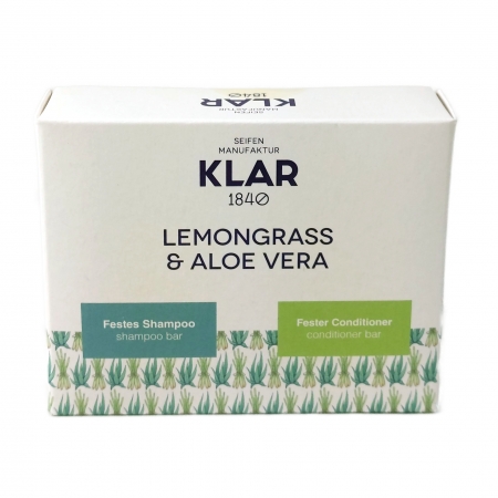 Klar's Geschenkset festes Shampoo & Conditioner Lemongrass & Aloe